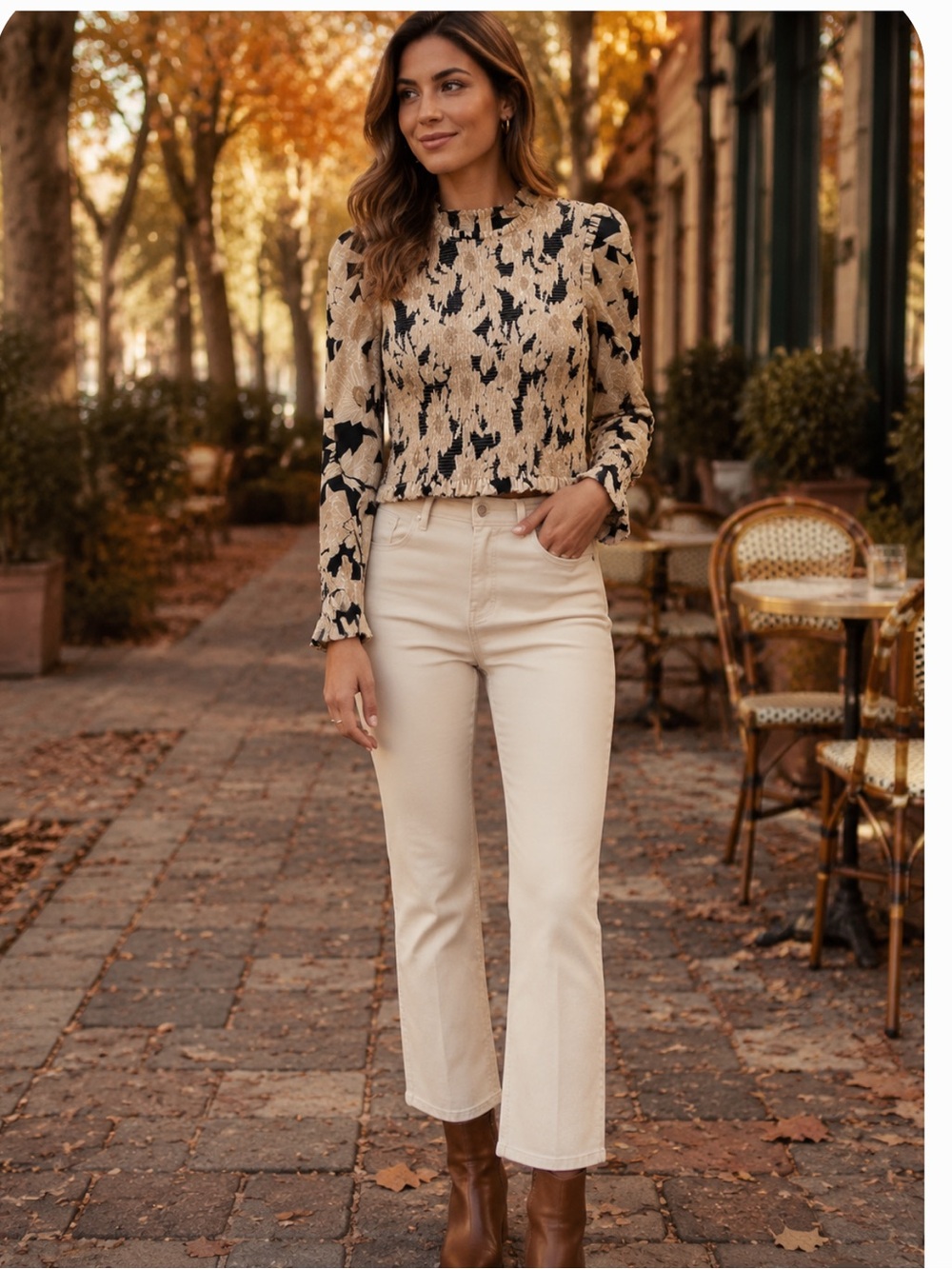 NWT Love The Label smocked floral  Fiona Top